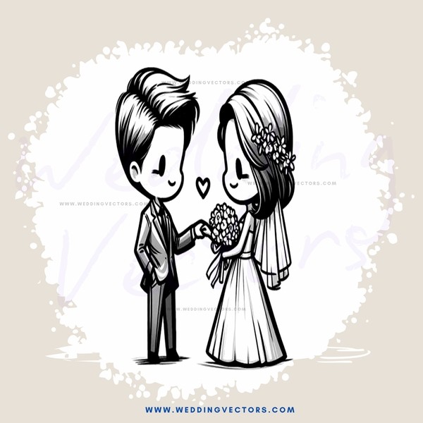wedding couple posing for picture with vows