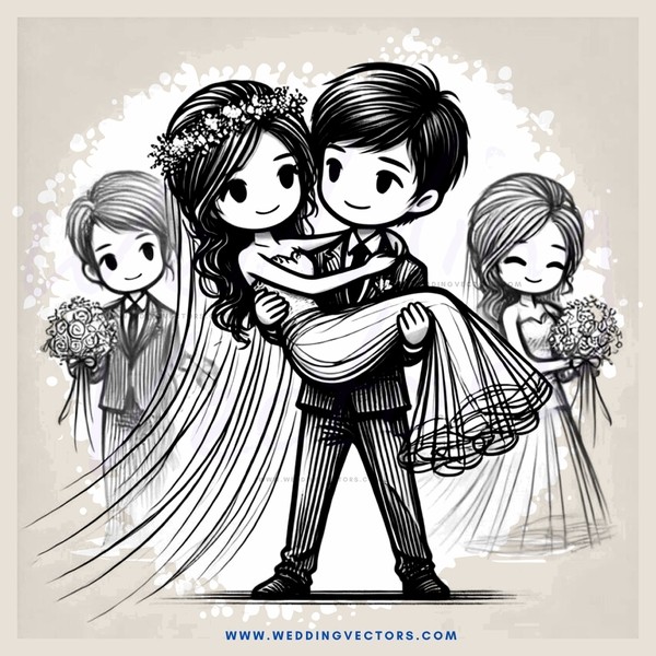 wedding portrait with bride, groom and bridesmaid