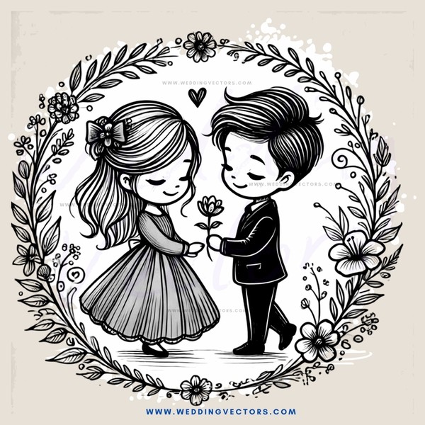 a boy and girl holding hands in an embrace