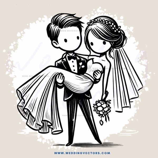 a bride and groom hold each other in this black and white picture