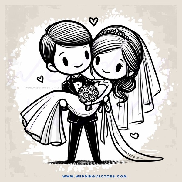 groom and bride in wedding attire