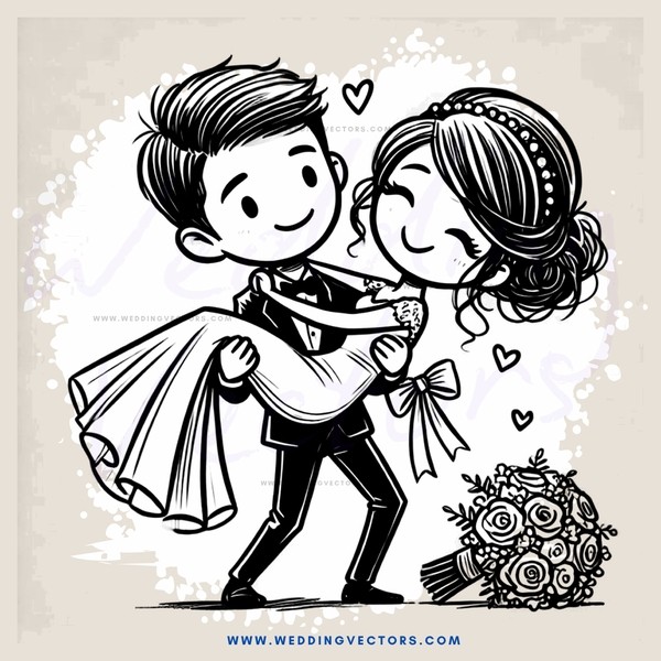 a couple making out with flowers and hearts around them