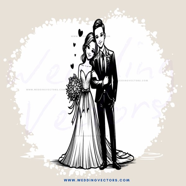 wedding couple posing for picture