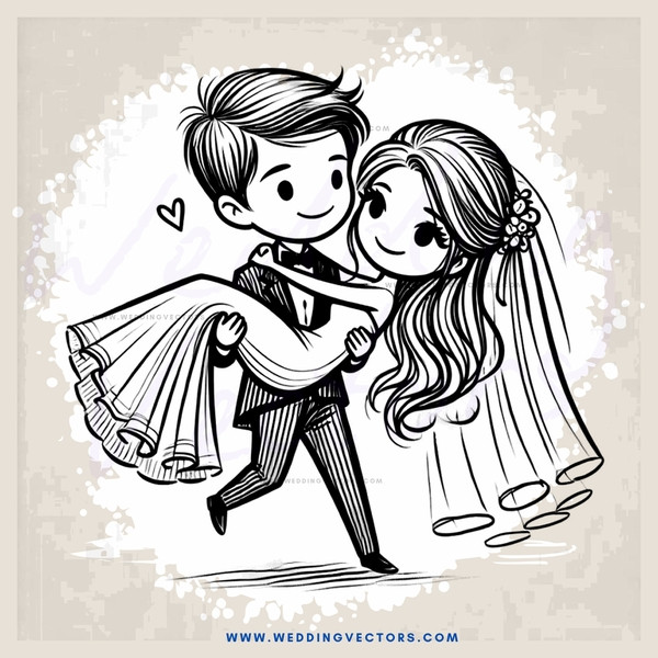 wedding gift banner with man and woman on it