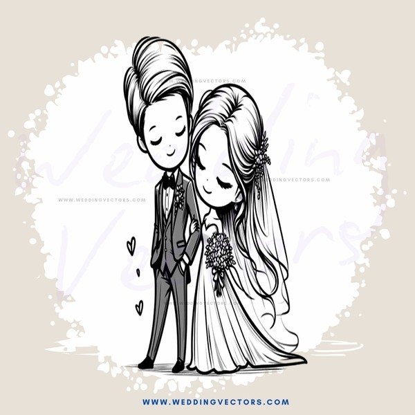 wedding portrait in black and white