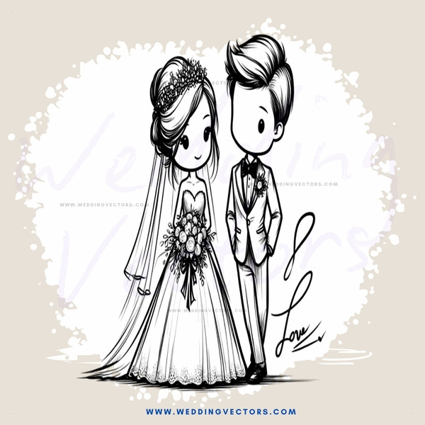 newlyweds standing together