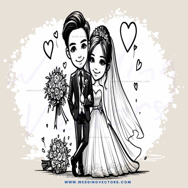 a couple on their wedding day