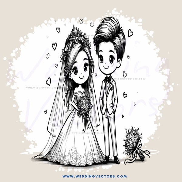 the wedding portrait of a bride and groom in flowers and veils