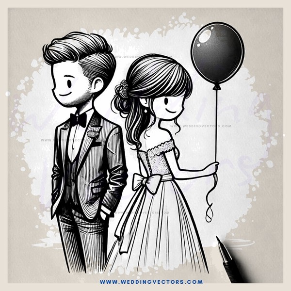 boy and girl with balloon