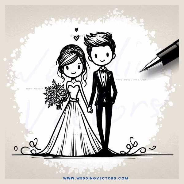 an engagement couple standing and holding hands