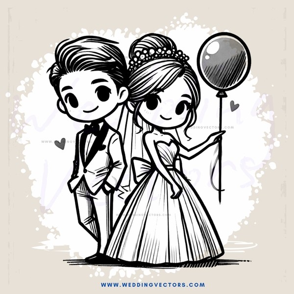 a man and woman with balloons
