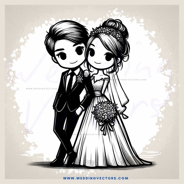 a couple on their wedding day