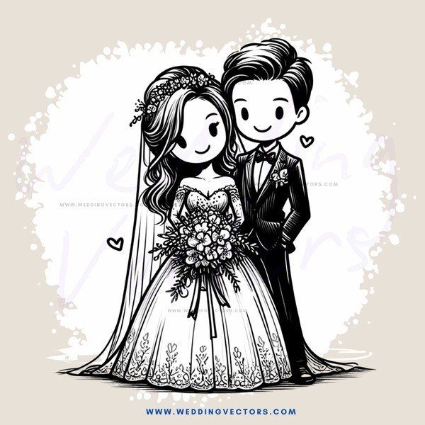 groom and bride standing together