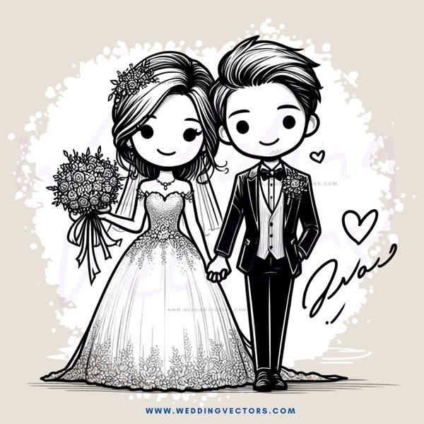 groom and bride clip art