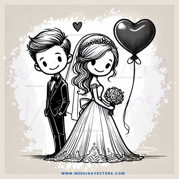 a couple at their wedding