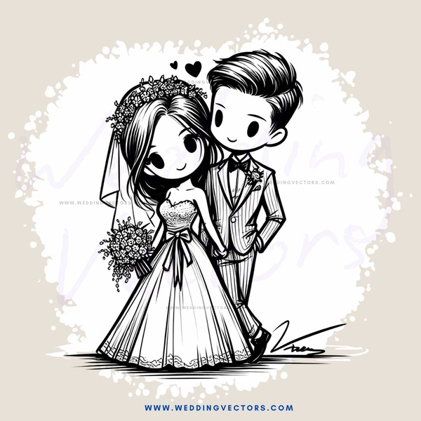 a bride and groom holding hands