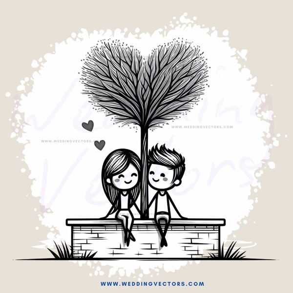 love on a bench with trees