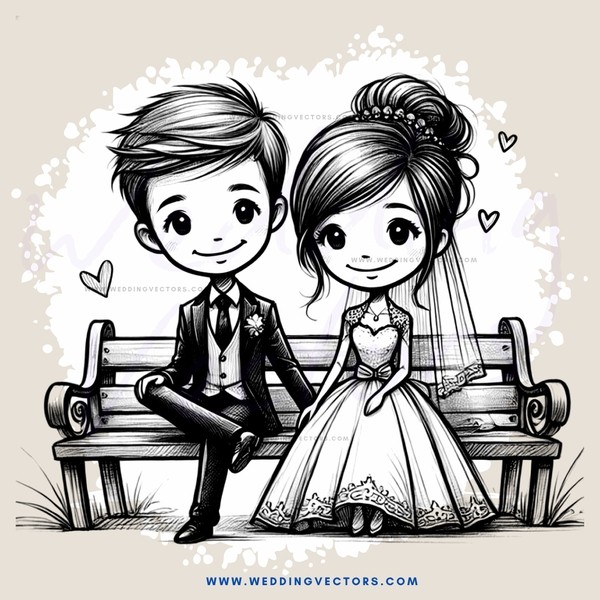 a boy and girl sitting on a bench