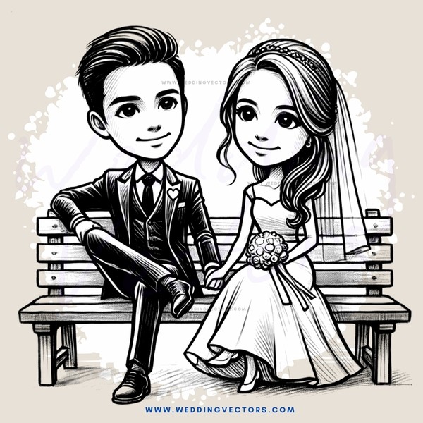 couple sitting on bench at wedding
