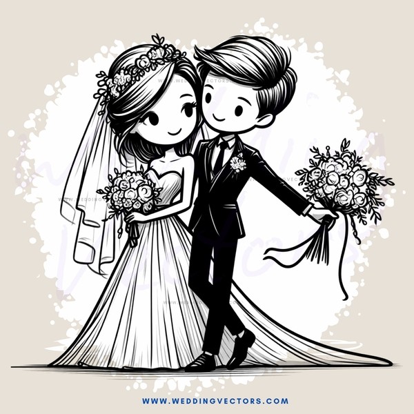 wedding couple standing together