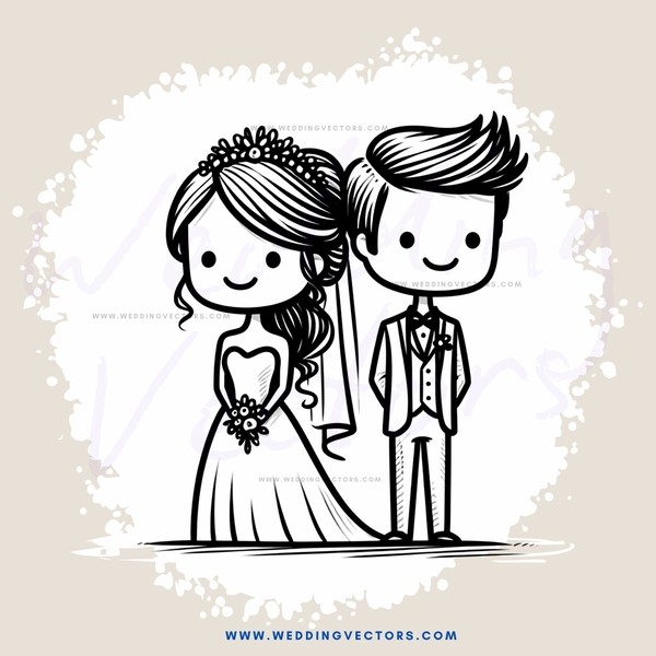 a wedding cartoon
