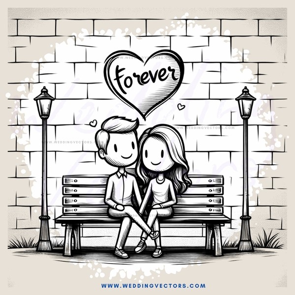 forever couple on bench