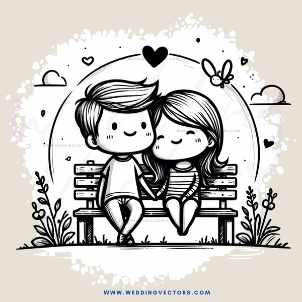 boy and girl on a bench in a park