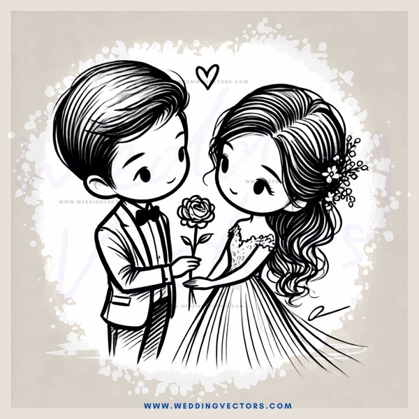 couple holding flowers in hand