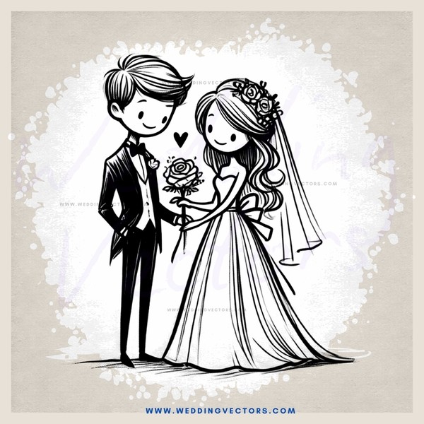 wedding couple standing for picture