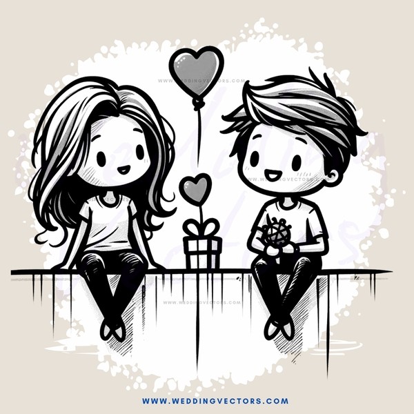 two kids sitting together with a gift in front of them