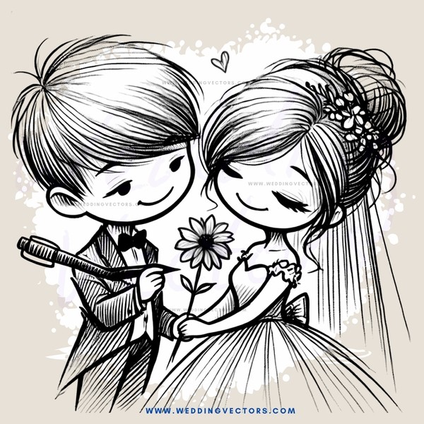 a bride and groom holding each other