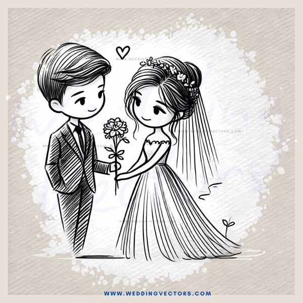 a happy couple on their wedding day