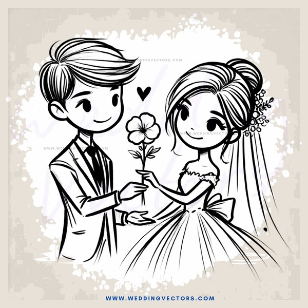 wedding portrait in black and white