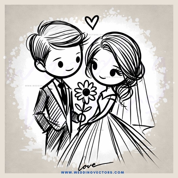 the couple holding a flower