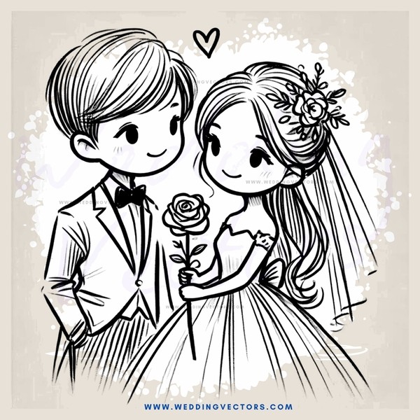 a young couple holding flowers