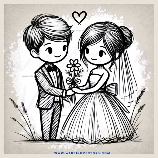a couple holding hands and flowers