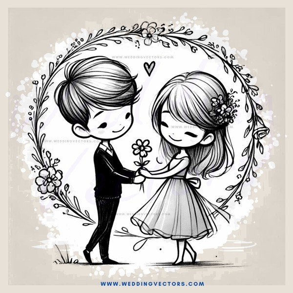 a couple holding flowers