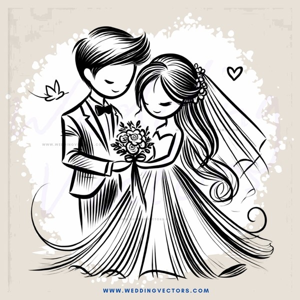 a couple sharing flowers on their wedding day