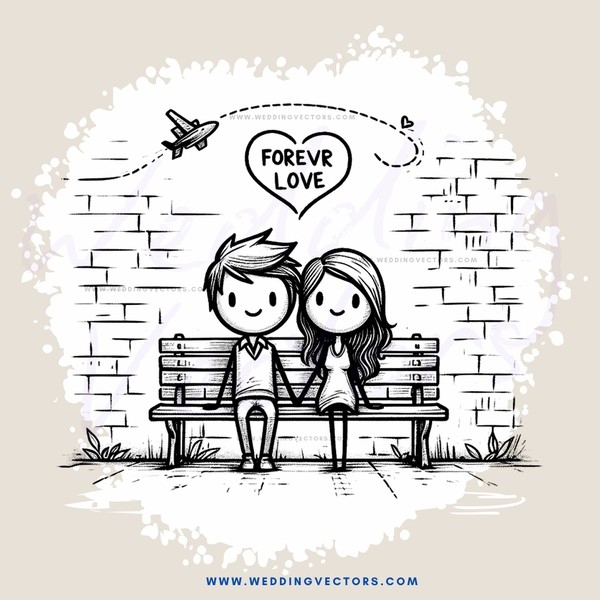 a couple sitting on a bench with a plane flying above them
