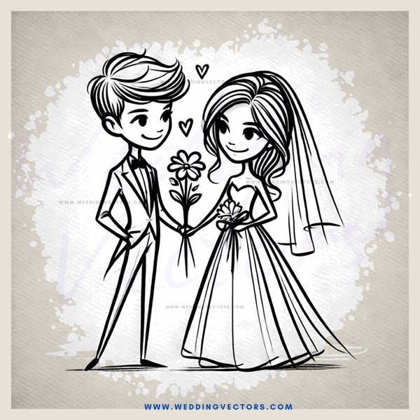 the groom and bride smile at each other