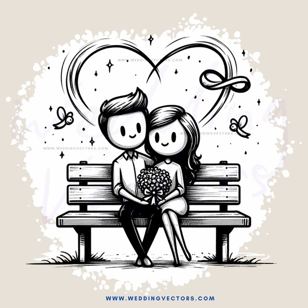 a couple sitting on a bench and holding each other
