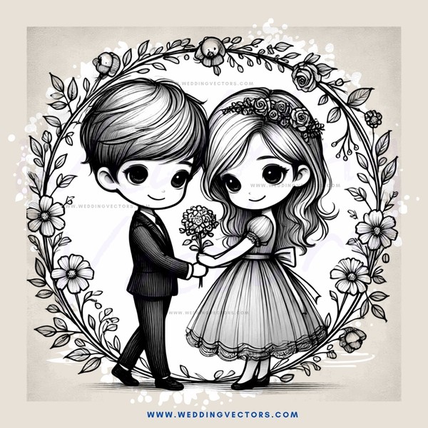 boy and girl wedding picture