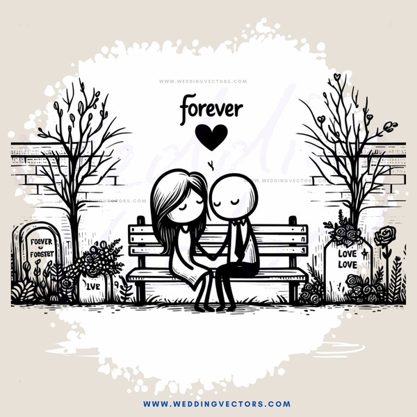 a romantic scene in black and white