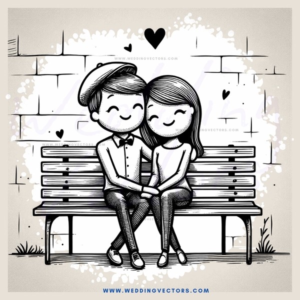 a boy and girl sitting on a bench
