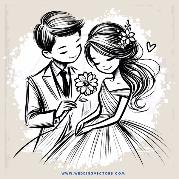 wedding portrait in black and white style