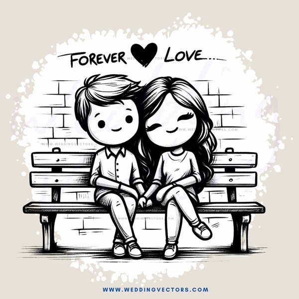 a boy and girl sitting on a bench