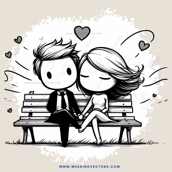 a man and woman sitting on a bench