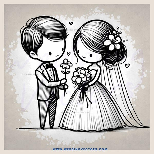 a couple exchanging wedding flowers