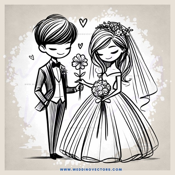 a bride and groom