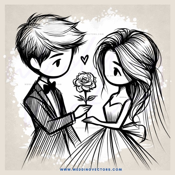 a young couple exchanging a rose